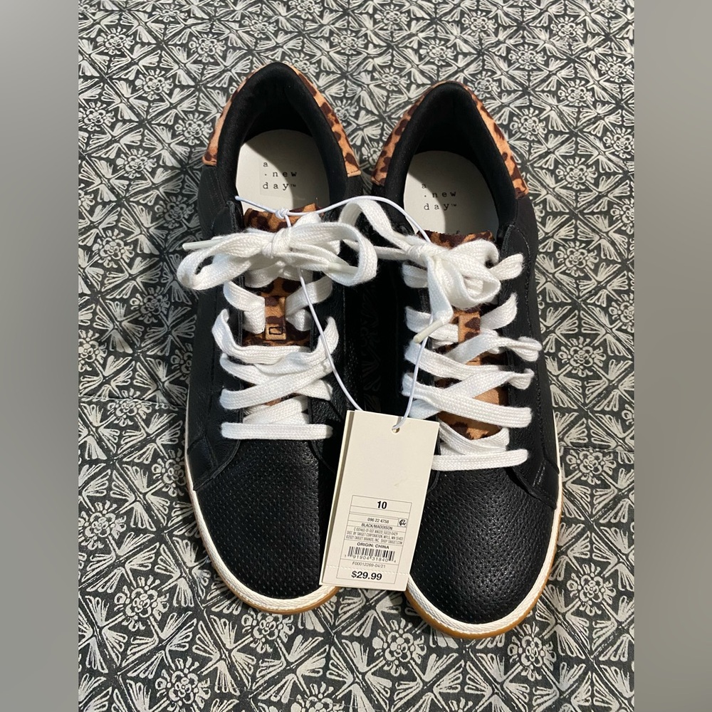 A New Day Black and Leopard Sneakers